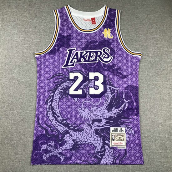 NBA 23 James Lakers The Year of the Loong Maillot Violet